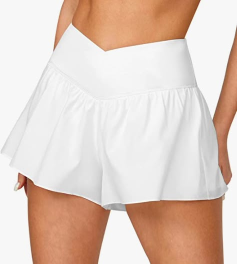 Aerie Flowy Shorts, Flowy Running Shorts, Flowy Athletic Shorts, White Flowy Shorts, Small Belly, Butterfly Shorts, Tennis Skirt Black, Xmas 2022, Exercise Clothes