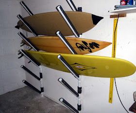 Tall Guy Surfing (and now running!): How to Tuesday ($40 SURF RACK) Paddle Board Storage, Surfboard Storage, Surf Rack, Master Closet Organization, Kayak Storage Rack, Surfboard Rack, Board Rack, Kayak Storage, Closet Organizing Systems