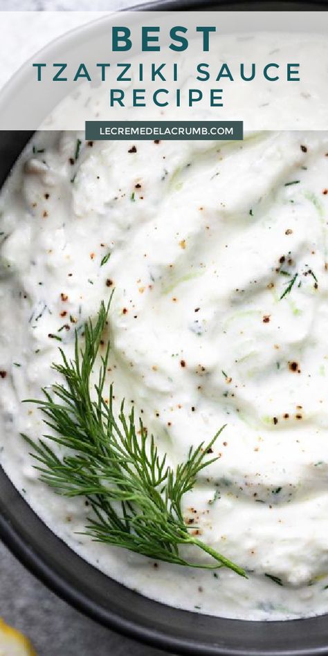 Gyro White Sauce Recipe, Tziki Sauce Recipe Greek Yogurt Easy, Lamb Sauces, Cucumber Sauce For Gyros, Gyros Sauce, Taziki Sauce Recipe, Sauce For Gyros, Trailer Recipes, Best Tzatziki Sauce