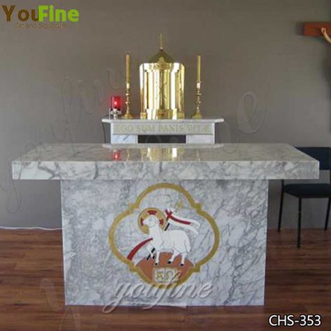 Marble Altar – You Fine Sculpture Altar Table Design, Modern Altar Design, Modern Altar Design Home Catholic, Altar Design Home Catholic, Altar Design Home, Modern Altar, Bukit Timah, Altar Design, Marble Carving