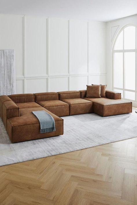 Industrial Living Room Design, Luxury Couch, Living Room Transformation, Tv Studio, Leather Sofa Living Room, Interior Design Per La Casa, Living Room Design Inspiration, Living Room Sofa Design, Room Remodeling