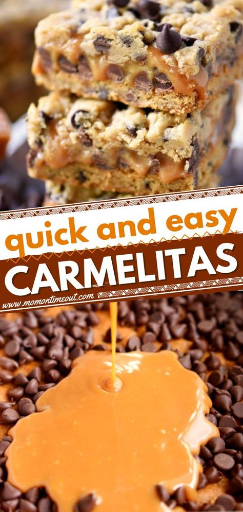 Quick and Easy Carmelitas, desserts, sweet treats Best Deserts Ever Easy, Easy But Amazing Desserts, Easy Desserts For Family Gatherings, Essen, Homemade Simple Desserts, Easy Pantry Dessert Recipes, Easy Pan Desserts, Easy Desserts With Things You Have At Home, Easy 9x9 Desserts