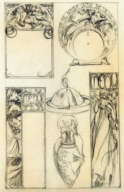 ART & ARTISTS: Alphonse Mucha - part 6 Art Nouveau Mucha, Motifs Art Nouveau, Illustration Art Nouveau, Alphonse Mucha Art, Nouveau Illustration, Design Art Nouveau, Mucha Art, Alfons Mucha, Art Nouveau Illustration