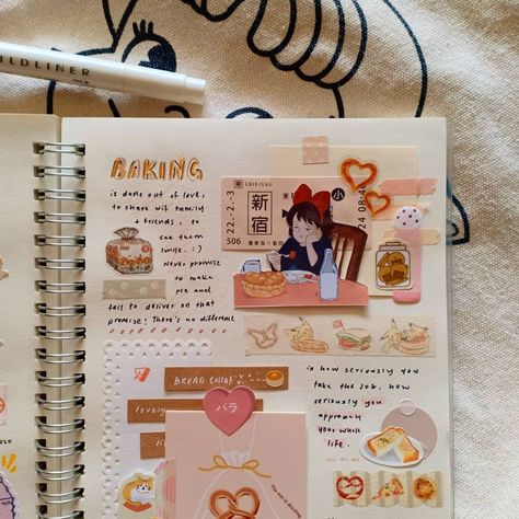 Journal Spreads Aesthetic, Kpop Journal Aesthetic, Cute Journaling, Notes Minimal, Notebooks School, Journaling Stickers, Anime Journal, Bullet Journal Notes, Kpop Journal