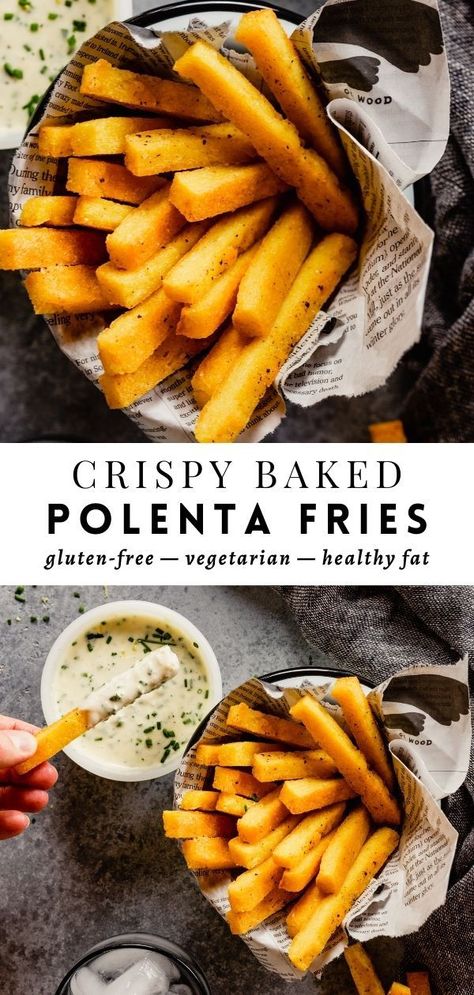 Parmesan Aioli, Fried Polenta Recipes, Polenta Appetizer, Polenta Fries Baked, Crispy Polenta, Baked Polenta, Polenta Fries, How To Cook Polenta, Polenta Recipes