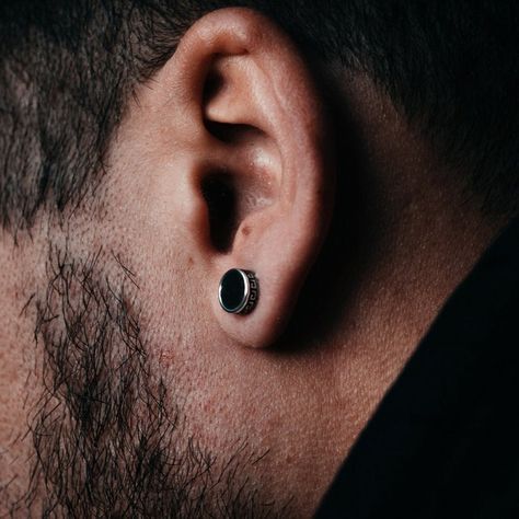 Mens Earrings Black, Men Stud Earrings, Mens Stud Earrings, Mens Silver Earrings, Earrings Mens, Black Earrings Men, Mens Earrings, Stud Earrings Black, Studs For Men