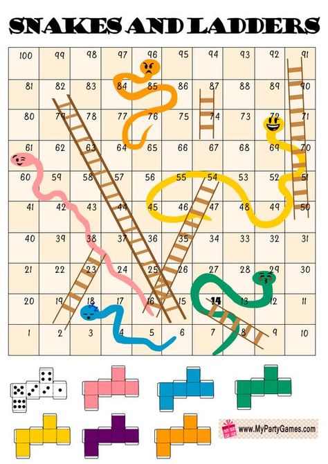 Snakes and Ladders Board Game, 5 Free Printables Snake And Ladder Math Game, Snakes And Ladders Template Free Printable, Paper Board Game Ideas, Printable Board Games For Kids, Board Game Design Ideas, Snakes And Ladders Template, Snake And Ladder Game, Snakes And Ladders Printable, Board Game Printable