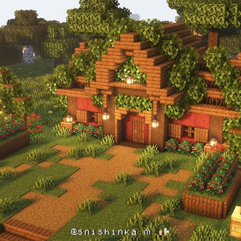 Minecraft Winery, Minecraft Mediterranean, Minecraft Mushroom House, Minecraft Decoration Ideas, Harvest Games, Case Minecraft, Cottagecore Minecraft, Cool Minecraft Creations, Cute Minecraft Houses