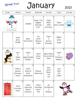 Preschool Calendar - Winter Fun Theme January Preschool Themes, January Lesson Plans, Toddler Lesson Plans Template, Daycare Lesson Plans, Winter Lesson Plan, Daycare Curriculum, Lesson Plan Ideas, Daycare Themes, Infant Lesson Plans