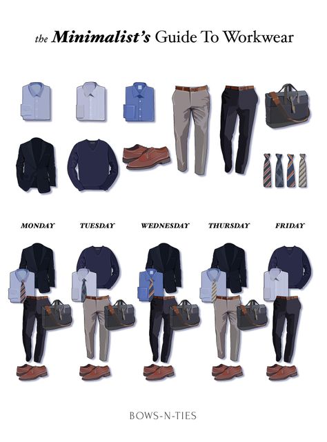 The Minimalist's Guide To Menswear Business Casual Capsule Wardrobe Men, Men's Capsule Wardrobe, Minimalist Moda, Mens Business Casual Outfits, Men Style Tips, Minimalist Wardrobe, Business Casual Men, Fashion Winter, Gentleman Style