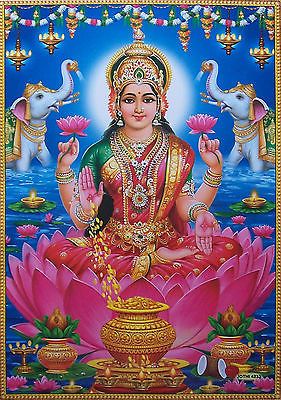 LAKSHMI MAA (LAKSMI, LAXMI) - Big Size Print POSTER - 20x30 Inches Hindu Goddess, The Hindu, Black Wolf, Hindu God, Decorate Your Room, 5d Diamond Painting, Diy Embroidery, Amazon Art, Cross Stitch Kit