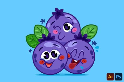 Hand Drawn BlueBerry Cartoon Fruit Cute Blueberry Drawing, Cartoon Blueberry, Blueberry Cartoon, Cartoon Fruit, Fruit Fruit, Fruit Cartoon, Camping With Kids, Cartoon Clip Art, The Hand