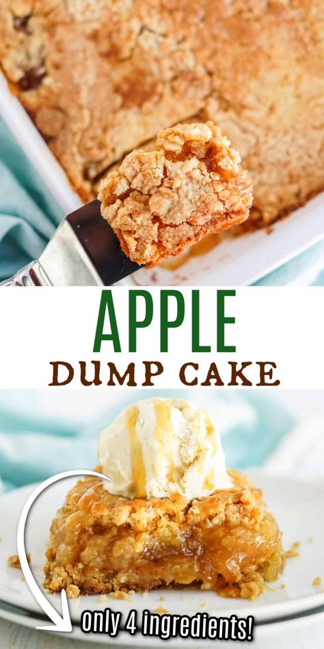 Prep Ahead Desserts, Quilts Easy, Easy Thanksgiving Dessert Recipes, Dessert Crepes, Apple Dump Cake Recipe, Easy Dump Cake Recipe, Apple Dump Cake, Moms Recipes, Baked Apple Recipes