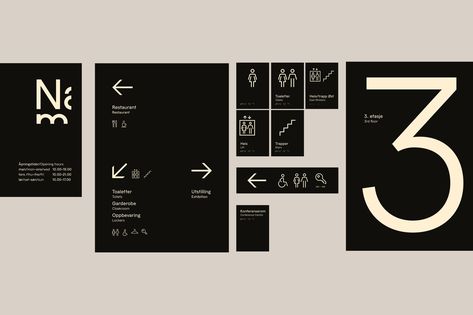 Nasjonalmuseet by Metric. #branding #design #museum การออกแบบ Ui Ux, Museum Branding, Museum Logo, Wayfinding Signage Design, Navigation Design, Sign System, Wayfinding Design, Wayfinding System, Signage System