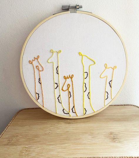 EmbroiderybyE on Instagram: “These cute little giraffes are now available to on my Etsy store for you to create yourself!  Link in my bio! Also something special will…” Embroidery Giraffe Pattern, Hand Embroidered Giraffe, Giraffe Embroidery Pattern, Giraffe Cross Stitch, Giraffe Embroidery, Embroidery Images, Embroidered Giraffe, Shirt Patterns, Animals Embroidery