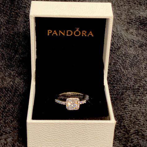 Pandora Square Sparkle Halo Ring Size 6. Brand New. Only Worn A Few Times. (Fit Too Small). Original Pandora Gift Box Included Perfect For Gifting A Promise Ring Crafted In Sterling Silver, This Sophisticated Style Is Embellished With Sparkling Cubic Zirconia Stones And Features A Large, Square-Cut Stone As The Centerpiece. Luxury Square Cut Rings For Promises, Luxury Square Cut Promise Ring, Ring Pandora, Pandora Promise Rings, Square Pandora Rings, Pandora Star Ring, Promise Rings Pandora, Pandora Rings Princess, Pandora Bracelet Charms Ideas