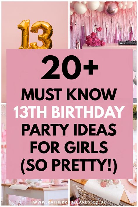 DIY creative girls 13th birthday party themes decor ideas and activities 10thbirthday Party Ideas, Girls 10th Birthday Party Ideas Themes, 10tg Birthday Ideas, Tenth Birthday Theme, 10 Yo Birthday Party Ideas, Birthday Party Idea For Girls 11th, Party Ideas For 10 Year Girl, Birthday Party Themes For 10 Yr Girl, Tenth Birthday Party Ideas Daughters