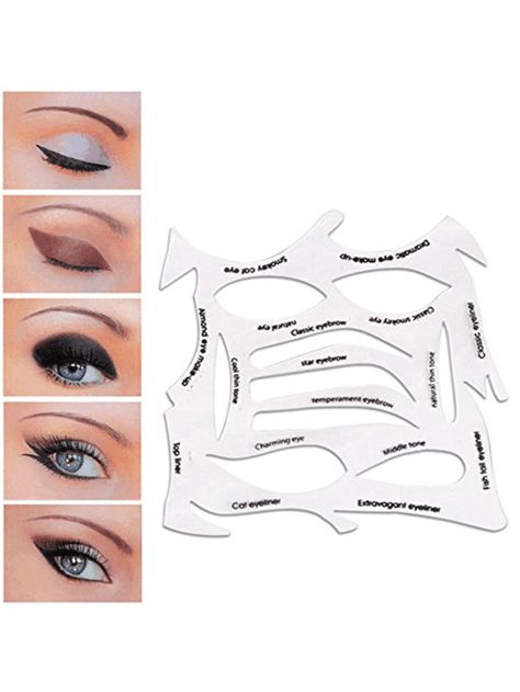 Shop Quick Make-up Eyeliner Stencil online. SheIn offers Quick Make-up Eyeliner Stencil & more to fit your fashionable needs. Eyeshadow Stencil, Cat Eyeliner Stencil, Winged Eyeliner Tricks, Eye Stencil, White Eye Makeup, Eye Makeup Stencil, Makeup Stencils, Eyeliner Designs, Eyeliner Stencil