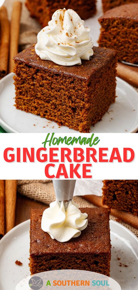 Easy Homemade Gingerbread Cake Homemade Baileys Irish Cream, Gingerbread Dessert, Cream Cheese Bundt Cake, Gingerbread Cake Recipe, Homemade Gingerbread, Sour Cream Cake, Ginger And Cinnamon, Gingerbread Recipe, Gingerbread Cake