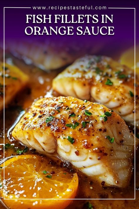 A delightful dish featuring tender fish fillets cooked in a zesty orange sauce, combining sweet and savory flavors for a refreshing meal. Meals With Fish, Trout Cake, Lingcod Recipe, Dinner Ideas Fish, Fish Dishes Healthy, 90s Playlist, Side Dishes For Fish, Ray Peat, Seafood Ideas