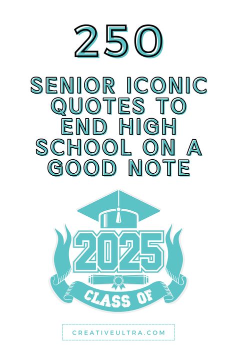 Are you searching for some great senior iconic quotes to wrap up your high school memories on a positive note? Senior year is a wonderful time packed with unforgettable memories, enjoyable moments, and an explosion of feelings. High school brings us friendships and memorable experiences that shape us in many ways. What a wonderful way to capture everything with a senior quote that reflects the journey you’ve taken! Senior Quotes For Quiet People, Iconic Senior Quotes, Unique Senior Quotes, High School Senior Quotes, Senior Yearbook Quotes, Senior Year Quotes, Yearbook Class, Senior Quotes Funny, Educational Quotes