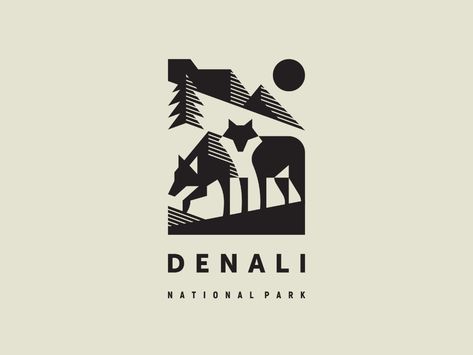 Denali National Park Pt. 2 by Konstantin Reshetnikov on Dribbble National Park Branding, Outdoors Logo Design, National Park Logo, Lantern Illustration, Nature Symbols, Outdoor Logos, Logo Branding Design, Adventure Logo, River Canyon