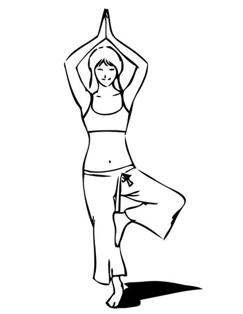 Yoga pose of the week. Tree pose Yoga Coloring Pages, Tree Pose Yoga, Yoga Poses Pictures, Yoga Tree Pose, Yoga Drawing, Sports Coloring Pages, Yoga Tree, Preschool Counting, Kids Yoga Poses