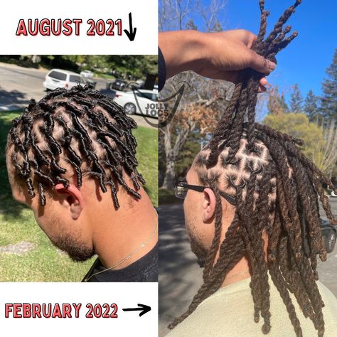 Dont throw away your locs! You might want them back one day!! • This is 100% his own hair, he realized he didnt want to go through the all the beginning stages of having locs, remembered he kept his old set of locs, and I had the honor of reattaching them! They are thriving til this day! #locs #menslocs #locreattachment #hair #blackmenshair #blackhairstyles #loctician #sacramento #california #healthylocs #starterlocs 100 Starter Locs, Stages Of Locs, Starter Locs Men, 100 Locs, Loc Styles For Men, Starter Locs, Sacramento California, Loc Styles, Sacramento