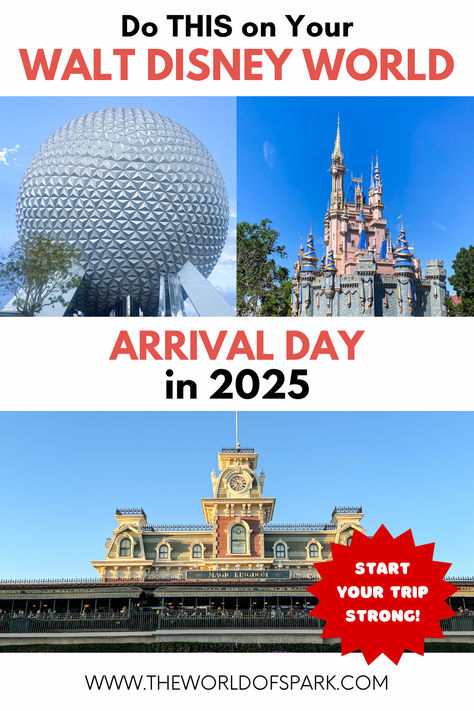 DISNEY WORLD VACATION ITINERARY PLANNING GUIDE | Visiting Disney World in 2025? The way we plan our arrival and check-in day could look completely different than in years past! Use this guide to help you plan your very first day in Walt Disney World so you can start your vacation off strong! Disney World In January 2024, Disney Itinerary, First Trip To Disney, Disney World Itinerary, Disney World Guide, Disney World Vacation Planning, Disney 2024, Family Disney Trip, Vacation Itinerary