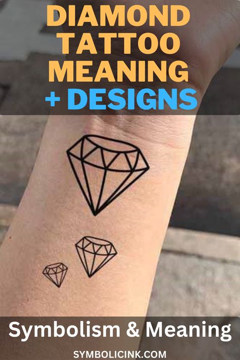 Diamond Tattoo Meaning Diamond In The Rough Tattoo Ideas, Gem Finger Tattoo, Diamond Wrist Tattoo, Tattoo Ideas Diamond, Diamond Tattoo Designs Men, Diamond Tattoos For Women, Gem Tattoos For Women, Diamond Tattoo Designs For Women, Diamond Ring Tattoo