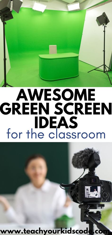 Classroom Green Screen, Green Screen Ideas, Green Screen Setup, Stem Activities Middle School, Middle School Technology, Makerspace Projects, Greenscreen Ideas, Elementary School Activities, Ideas For The Classroom