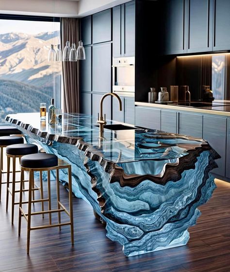 Resin Countertops, Luxury House Interior, Modern Kitchen Design Luxury 2020, Luxury House Interior Design, زجاج ملون, Modern Kitchen Design Luxury, Gorgeous Kitchens, House Interior Design, Design Your Dream House