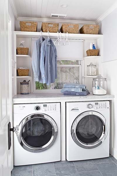 Country Laundry Rooms, Laundry Room Decorating, Laundry Room/mud Room, Storage Decor, Laundry Room Inspiration, Laundry Room Remodel, Laundry Closet, Small Laundry Rooms, Small Laundry Room