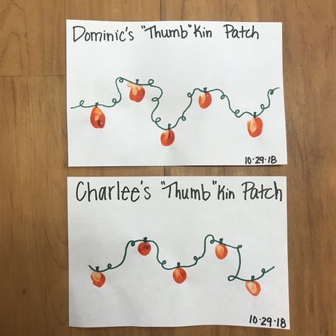 My Thumbkin Patch Craft, Halloween Diy For Toddlers, Fall Activities For Daycare, Young Toddler Fall Crafts, Fall Toddlers Craft, Daycare Crafts Fall, Fall Themed Art Activities For Toddlers, Fall Crafts For Preschoolers Easy, Pre K Crafts Easy Fall