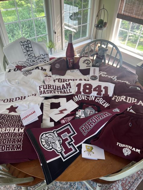 Shop the best Fordham Rams fan gear and apparel online at #FordhamRams. Find t-shirts, sweatshirts, hats, and more to show your school . #Fordham_University_Aesthetic #University_Merch #Senior_Year_Things #College_Merch University Merch, Custom Hard Hats, Senior Year Things, Custom Car Stickers, College Merch, School Spirit Week, Bed Party, Fordham University, Graduation Party Planning