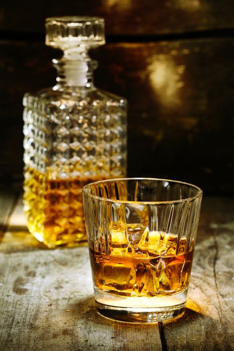 Brandon asks: Who invented Scotch? Scotch has been referred to as “the water of… Glass Whiskey Decanter, Whisky Bottle, Whiskey Bar, Cigars And Whiskey, Whiskey Decanter, Scotch Whiskey, Whiskey Glasses, Wooden Background, Glass Decanter