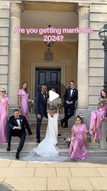 Sara | WEDDING CONTENT CREATOR on Instagram: "Embracing the latest wedding trend of the season: the iconic staircase group shot! 📸 Who says group photos have to be boring? 

Gone are the days of stiff and uninspired group photos – now, it’s all about infusing your wedding album with personality and flair. ✨

Picture this: the bride standing alongside her groomsmen and glowing bridal squad, all lined up straight and proud on a fancy staircase, each of them giving off that subtle yet seriousness vibes that screams sass and sophistication! 👌🏻🥂

Tag your bridal party and let them know you’re ready to make a statement with your group shots 😉

Source: Ads Library
Feel free to comment the original creator ✍🏼

#weddingtrends #staircaseshot #bridalsquad #bridalparty #weddingcontentcreation #w Bridal Group Photos, Wedding Squad Photo Ideas, Wedding Photo Ideas For Photographers Group Shots, Large Group Wedding Photos, Bride Squad Photoshoot Ideas, Bridal Squad, Group Shots, Elegant Dresses For Women, Group Photos