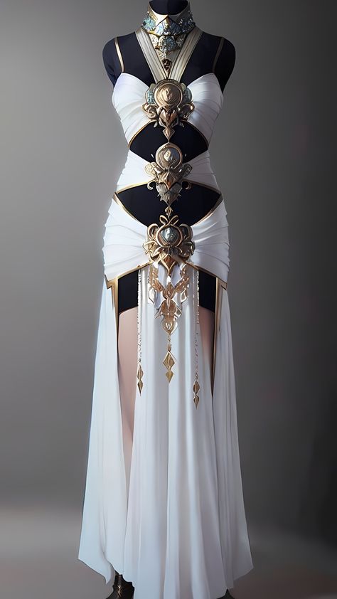 Fantasy Belly Dance Outfit, Ancient Outfits Female, Fantasy Greek Dress, Goddess Aesthetic Clothes, Female Performer Outfits, Hot Clothing Reference, Saintess Outfits, Lightning Themed Outfit, Egyptian Goddess Aesthetic Outfit