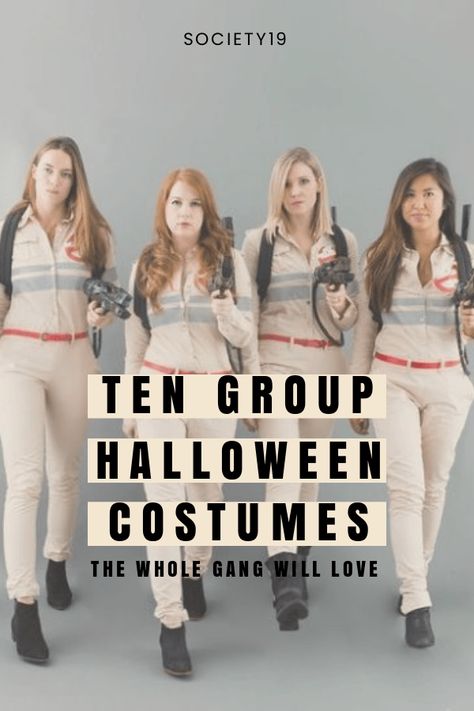 10 Group Halloween Costumes The Whole Gang Will Love - Society19 Work Group Halloween Costumes, Teacher Halloween Costumes Group, Movie Themed Costumes, 4 Person Halloween Costumes, Team Halloween Costumes, Funny Group Halloween Costumes, Solo Halloween Costume Ideas, Office Halloween Costumes, Diy Group Halloween Costumes