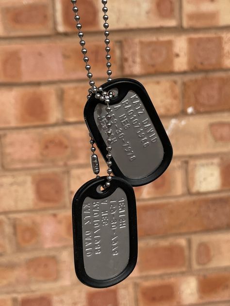 Army Dog Tag, Army Dogs, Embossed Text, Military Dog, Guitar Photos, Dog Tags Military, Sustainable Accessories, Army Fashion, Replica Prop