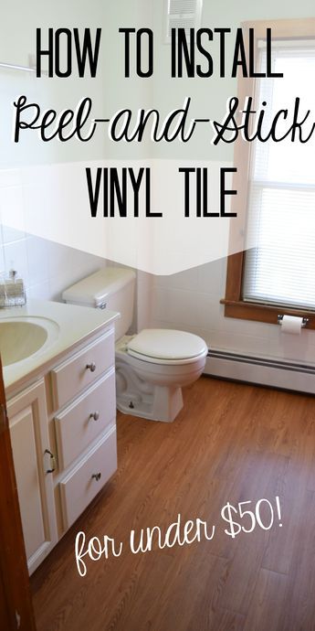 DIY Peel and Stick Vinyl Plank Floors - How to DIY your floors for less than $50! Peel and stick wood floors. Peel and stick bathroom floor. Affordable Floors. Cheap bathroom updates. Cheap Bathroom Flooring, Bathroom Floors Diy, Peel And Stick Wood, Diy Kitchen Backsplash, Peel And Stick Floor, Diy Backsplash, Vinyl Tile Flooring, Cheap Bathrooms, Diy Bathroom Remodel