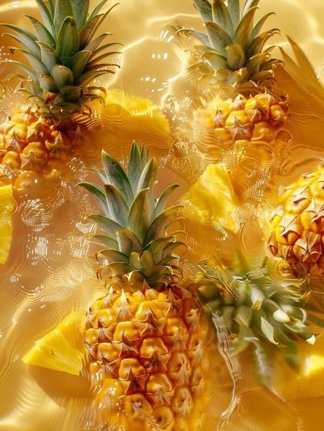 Tropical Fruits Aesthetic, Tropical Fruit Photography, Pineapple Aesthetic, Aesthetic Fruits, Pineapple Backgrounds, Ukulele Design, Pineapple Wallpaper, Pineapple Water, Jelly Wallpaper