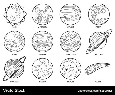 Saturn And Moon, Children Games, Venus And Mars, Color Book, Outer Space, Solar System, Games For Kids, Pdf Download, Png Images