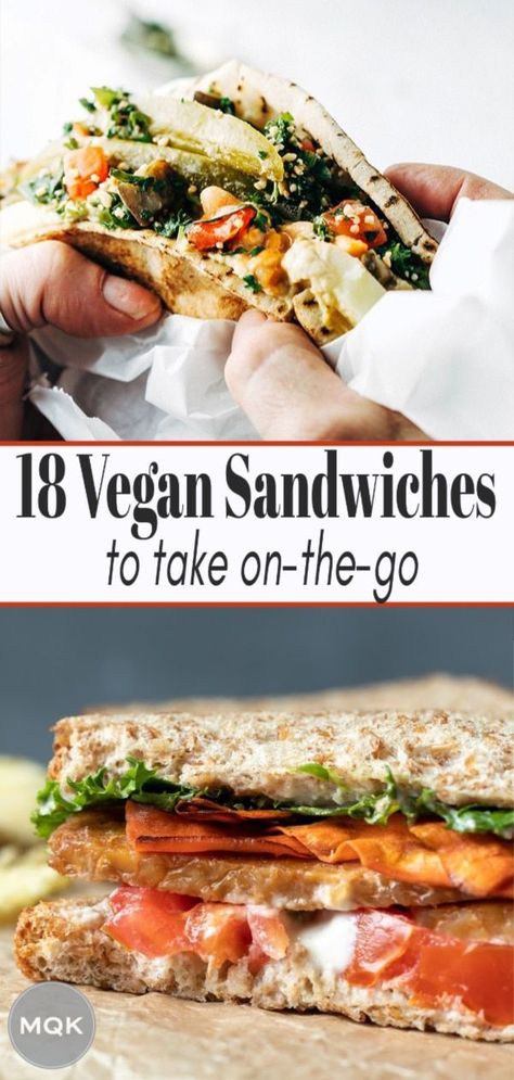 Satisfying, easy vegan sandwiches to take to the beach, on a hike, or just down to the park for a picnic! #veganlunchideas Chili Vegan, Vegan Sandwich Recipes, Vegan Sandwiches, Medicine Tips, Mapo Tofu, Vegan Lunch Recipes, Vegan Lunches, Vegan Sandwich, Munnar