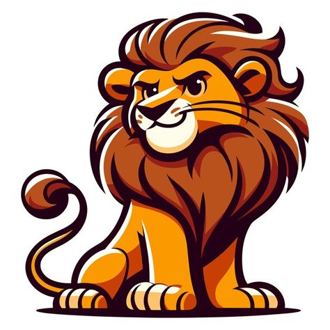 Lion Cartoon Images, Lion Cartoon Illustration, Drawing Of Lion, Lion Cartoon Drawing, Lion Vector Art, Lion Vector Illustration, Studio Background Ideas, Pots Flowers, Lion Cartoon