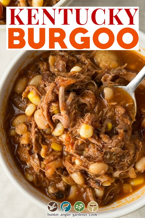 Hunters Stew Recipe, Pheasant Chili, Goose Stew, Kentucky Burgoo Recipes, Squirrel Stew Recipes, Squirrel Recipes Crockpot, Kentucky Recipes, Burgoo Recipe Kentucky Slow Cooker, Squirrel Recipes