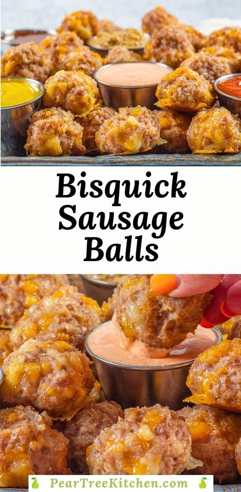 Bisquick sausage balls are a finger-licking good appetizer that you'll find yourself making again and again. The simple combination of raw ground pork sausage, baking mix, and shredded cheese results in moist, meaty marvels that are perfect for sharing with friends and family. Sausage And Cheese Meatballs, Spicy Bisquick Sausage Balls, Bisquick Sausage Cheese Balls, Hot Sausage Balls Bisquick, Sausage Balls With Crescent Rolls, Sausage Protein Balls, Pork Sausage Meatballs Recipes, Breakfast Sausage Balls Bisquick, Pork Sausage Appetizers