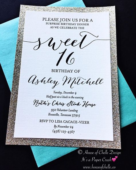 For your Sweet 16 or Quinceanera, don’t settle for out of the box invitations or evites when you can get a REAL GLITTER invitation customized for your special birthday! $2 each; sold in sets of 25; and 2 weeks or less to ship to you. Contact me at latoya@papercrushdesign.co for details or to place an order for your #glitterinvitations #sweet16invitations #sweet16invites #birthdayinvitations #foilbirthdayinvitations #sweet16inspo #sweet16party Sweet 16 Birthday Invitations, 16 Birthday Invitations, Glitter Sweet 16, Ballerina Invitations, Box Invitations, Silver Wedding Invitations, 16th Birthday Invitations, Glitter Wedding Invitations, Glitter Invitations