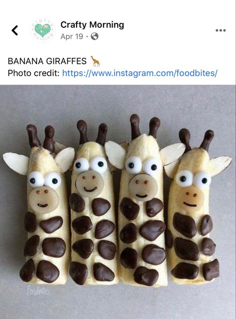 Jungle Snacks, Animal Themed Food, Safari Snacks, Jungle Food, Safari Vbs, Theme Snack, Camp Snacks, Animal Snacks, Banana Snacks