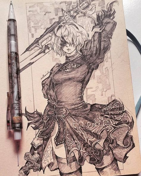 Artist Challenge, Magic Runes, Anime Artist, Arte 8 Bits, Nier Automata, Arte Sketchbook, White Tattoo, Anime Character Drawing, Book Art Drawings